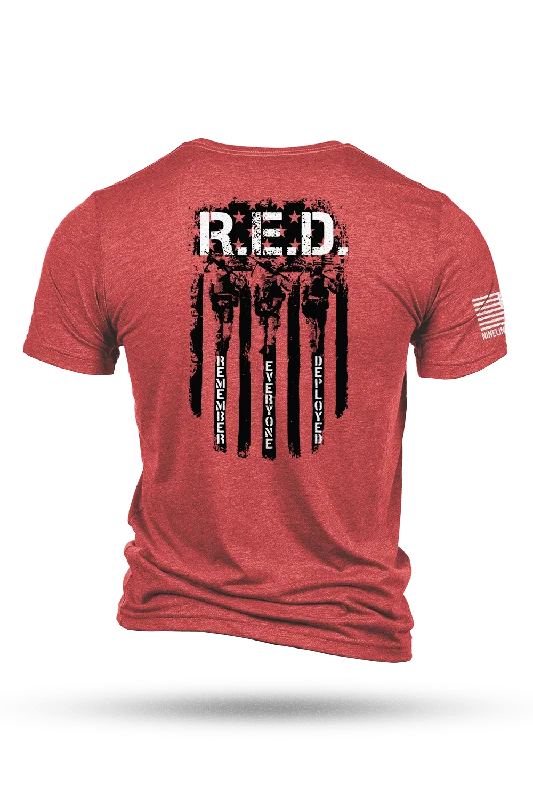 men clothing fleece vest-RED Remember Everyone Deployed - T-Shirt