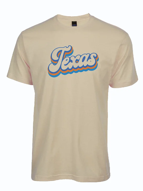 men clothing crew neck t-shirt-Texas Script