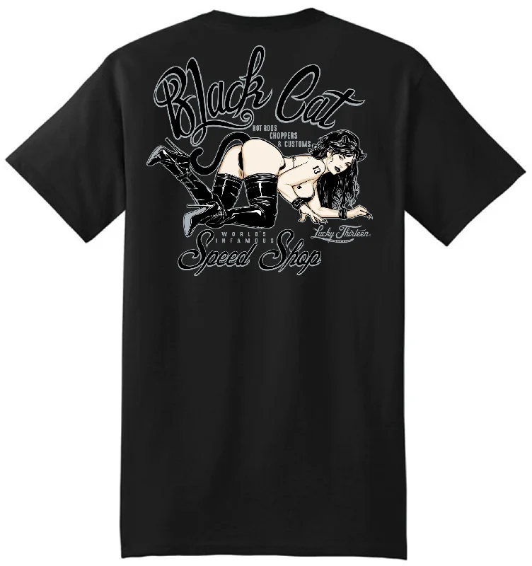 men clothing formal jacket-The Black Cat Speed Shop Classic Fit Tee