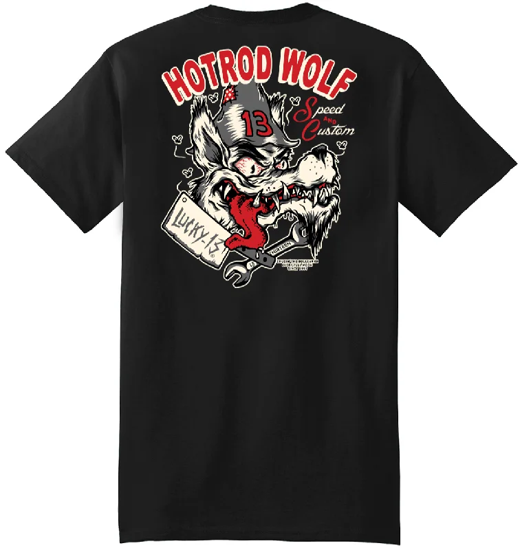 men clothing basic white shirt-The HOT ROD WOLF Classic Fit Tee