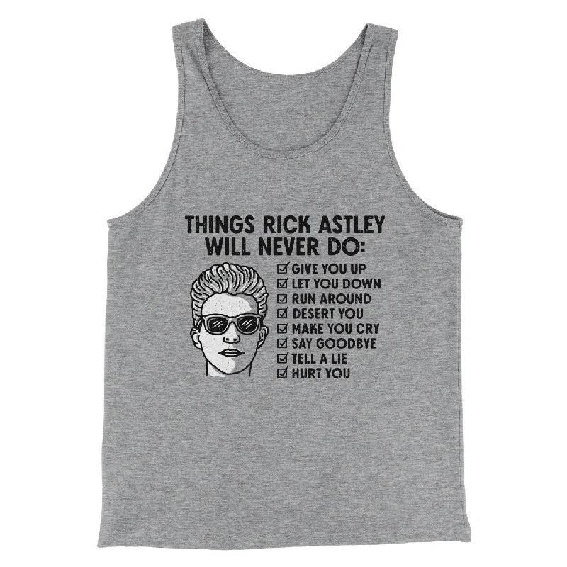 men clothing casual loafers-Things Rick Astley Would Never Do Men/Unisex Tank Top