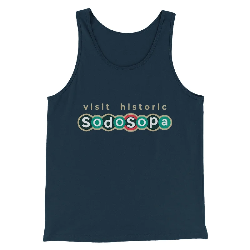 men clothing graphic t-shirt-Visit Historic SodoSopa Men/Unisex Tank Top