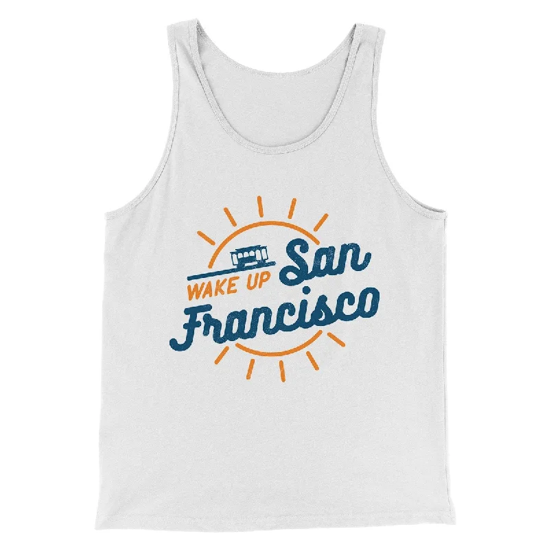 men clothing insulated jacket-Wake Up San Francisco Men/Unisex Tank Top