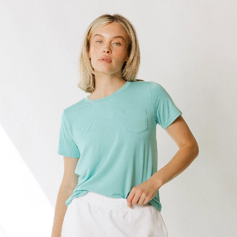 men clothing summer shirt-Basic Tee, Aqua