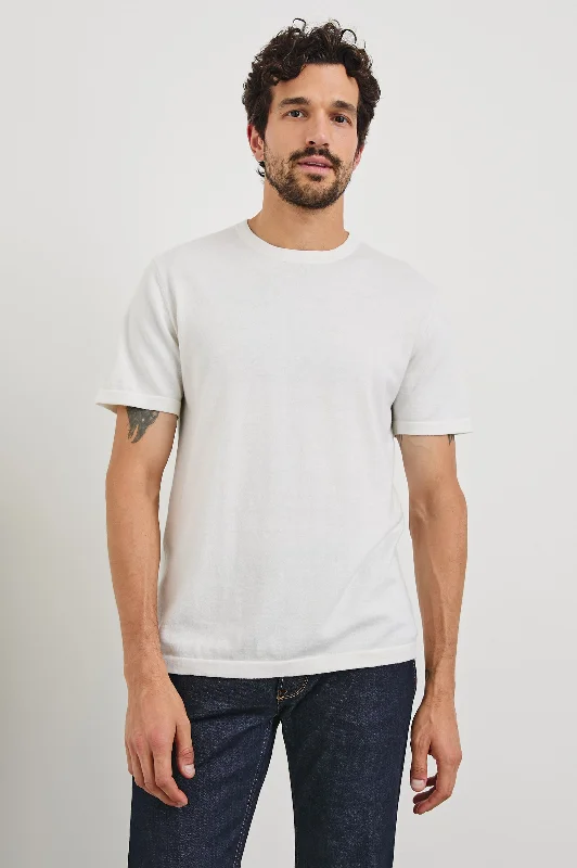 men clothing polo shirt-MASON COTTON CASHMERE T-SHIRT - CREAM