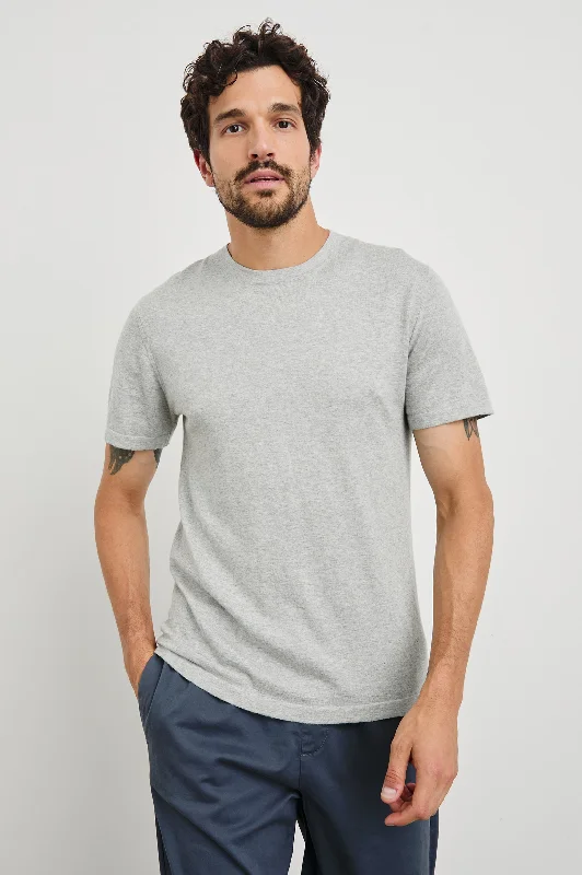 men clothing summer pants-MASON COTTON CASHMERE T-SHIRT - HEATHER GREY