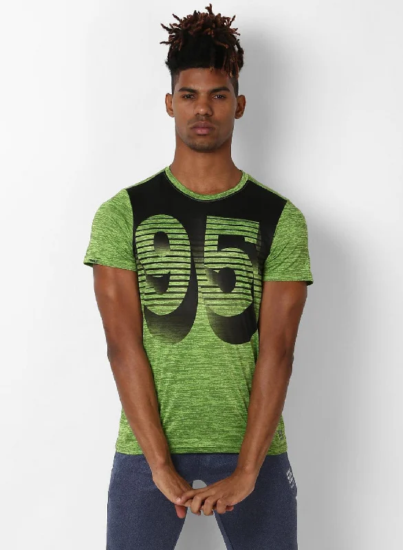 men clothing track pants-Rockit Green Round Neck Smart Fit T-Shirt