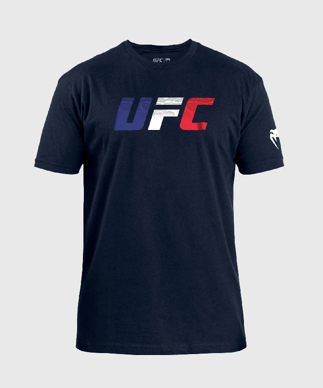 men clothing leather belt-UFC Unrivaled by Venum French Flag Men's T-Shirt - Navy Blue