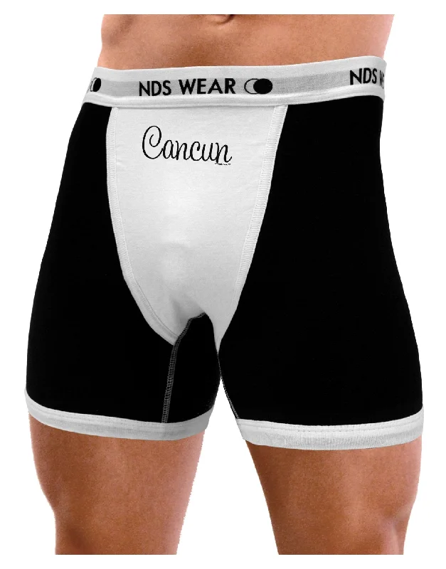 Cancun Mexico - Script Text Mens Boxer Brief Underwear