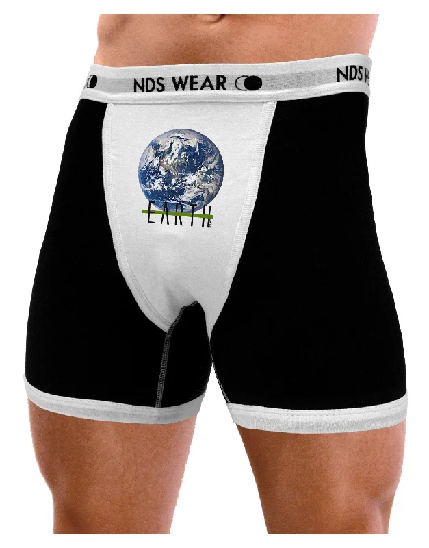 Planet Earth Text Mens Boxer Brief Underwear