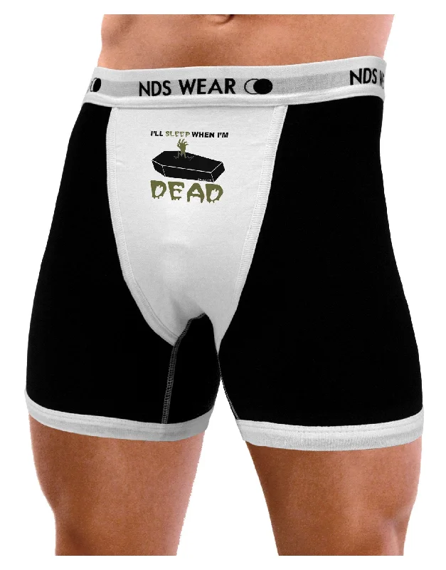 Sleep When Dead Coffin Mens Boxer Brief Underwear